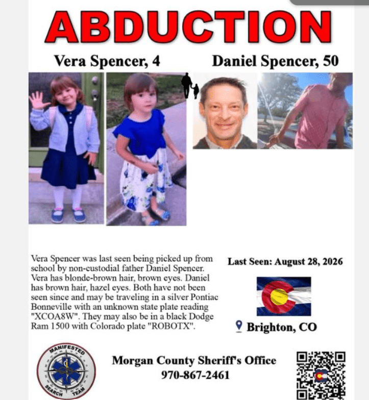 Colorado Missing Girl Vera Spencer, 4, Safely Located After Days of Search.