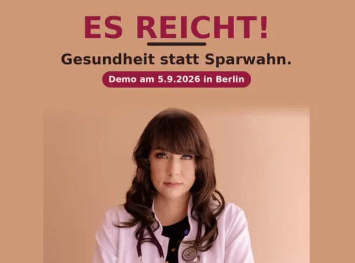 Berlin, Germany: Dr. Bea Merscher Leads “Health Instead of Austerity” Protest Over Healthcare Cuts
